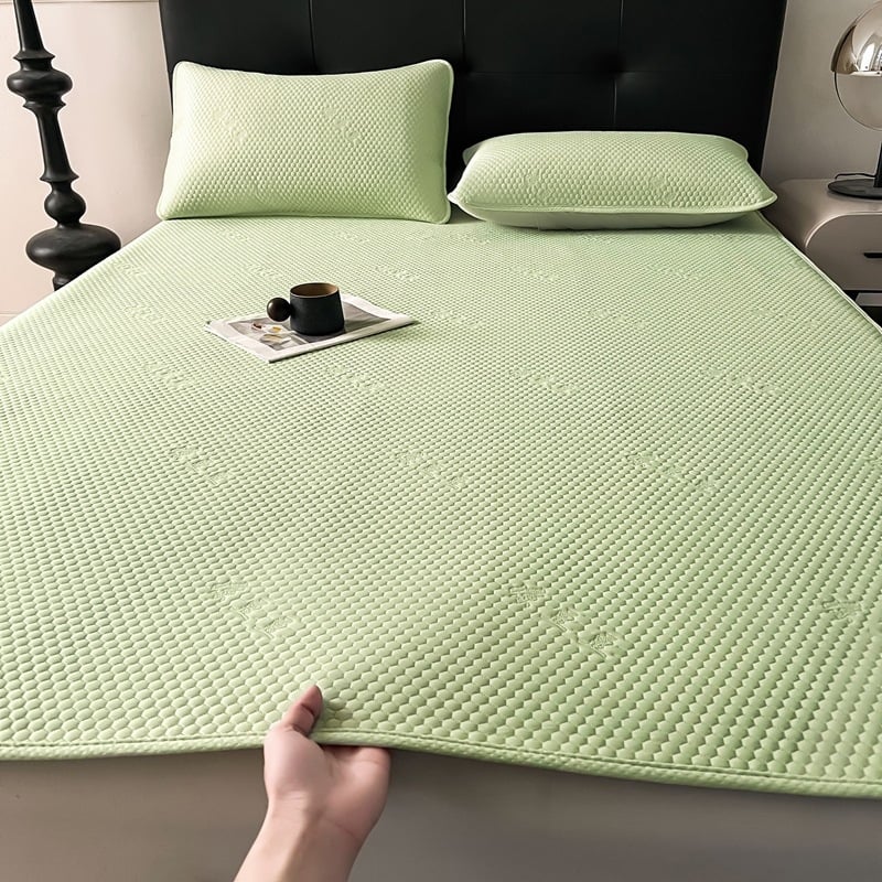 Set od tri posteljne podloge s rashladnim ice-silk materijalom, zaobljeni kutovi, perivo, za kućnu upotrebu, pogodan za krevete 1,5 m i 1,8 m