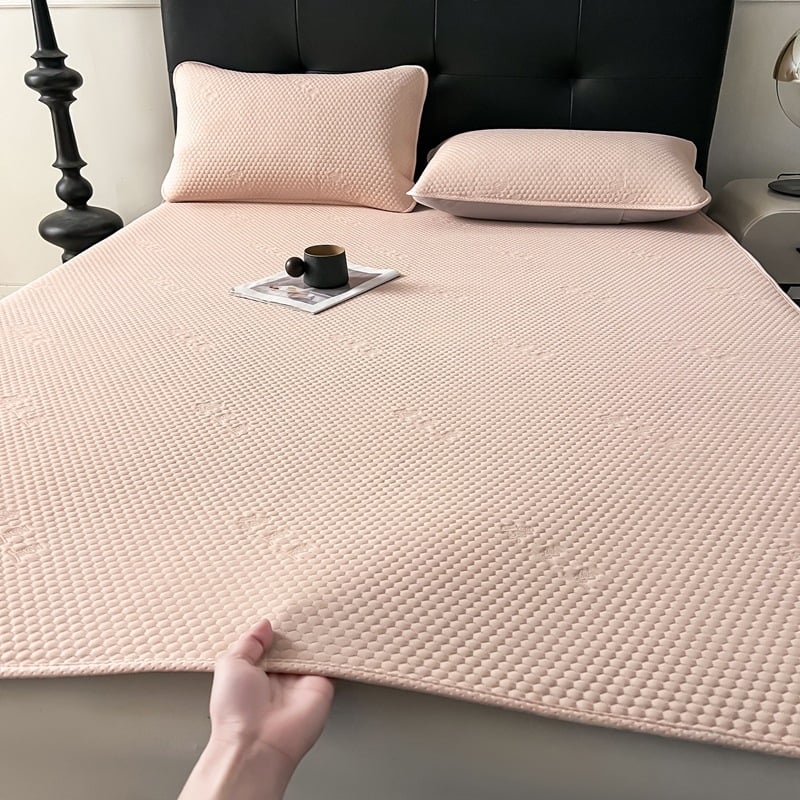 Set od tri posteljne podloge s rashladnim ice-silk materijalom, zaobljeni kutovi, perivo, za kućnu upotrebu, pogodan za krevete 1,5 m i 1,8 m