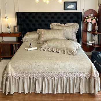 Kolm osaline voodi komplekt džakarda kudum, bambus + jääsiid, kokkupandav stiil