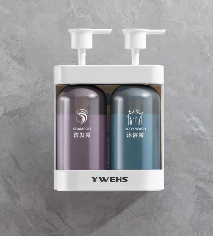 Стенно монтиран безпробивен дозатор за шампоан и душ гел, за течен сапун за съдове и дезинфектант за ръце — CE сертифициран