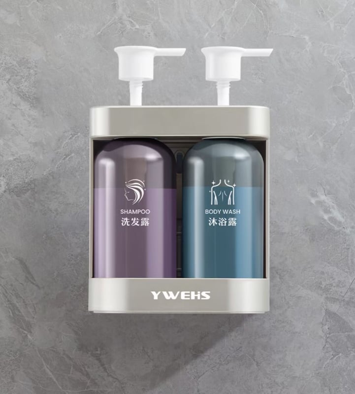 Стенно монтиран безпробивен дозатор за шампоан и душ гел, за течен сапун за съдове и дезинфектант за ръце — CE сертифициран