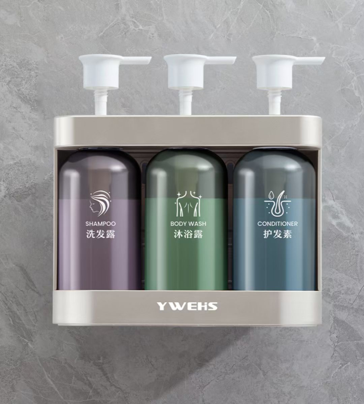 Стенно монтиран безпробивен дозатор за шампоан и душ гел, за течен сапун за съдове и дезинфектант за ръце — CE сертифициран