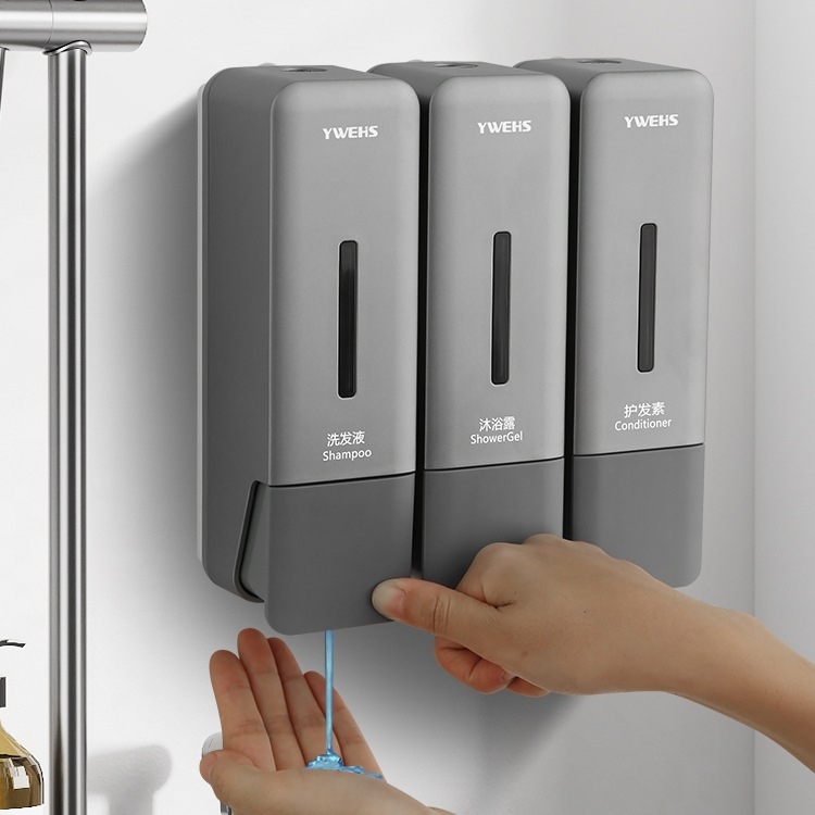Стенно монтиран безпробивен дозатор за шампоан и душ гел, за течен сапун за съдове и дезинфектант за ръце — CE сертифициран