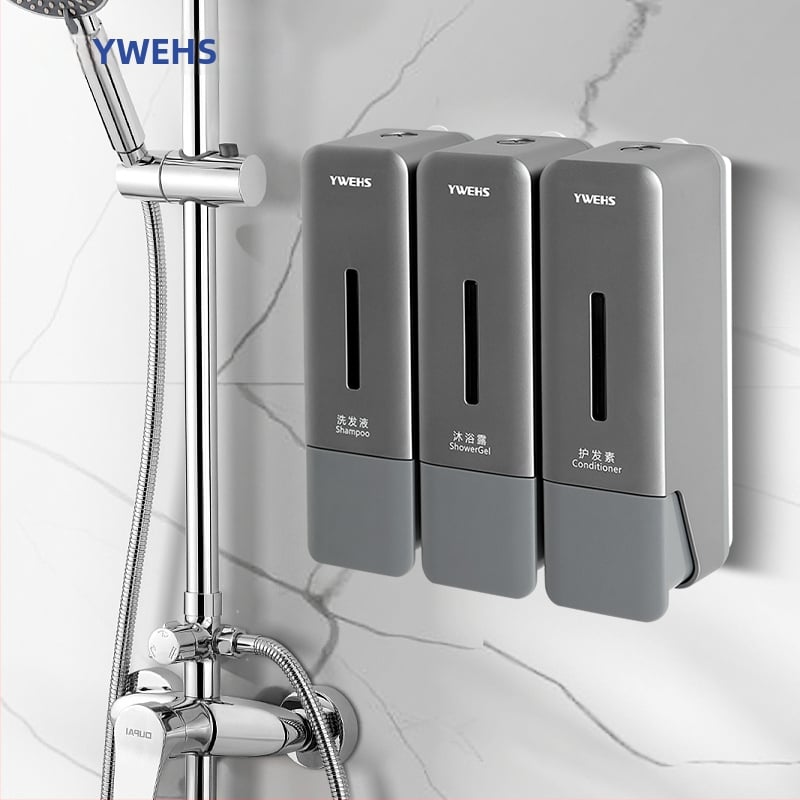 Stienam piestiprināms dozators šampontam un dušas želei, trauku mazgāšanas šķidrumam un roku dezinfekcijas līdzeklim — CE sertifikāts