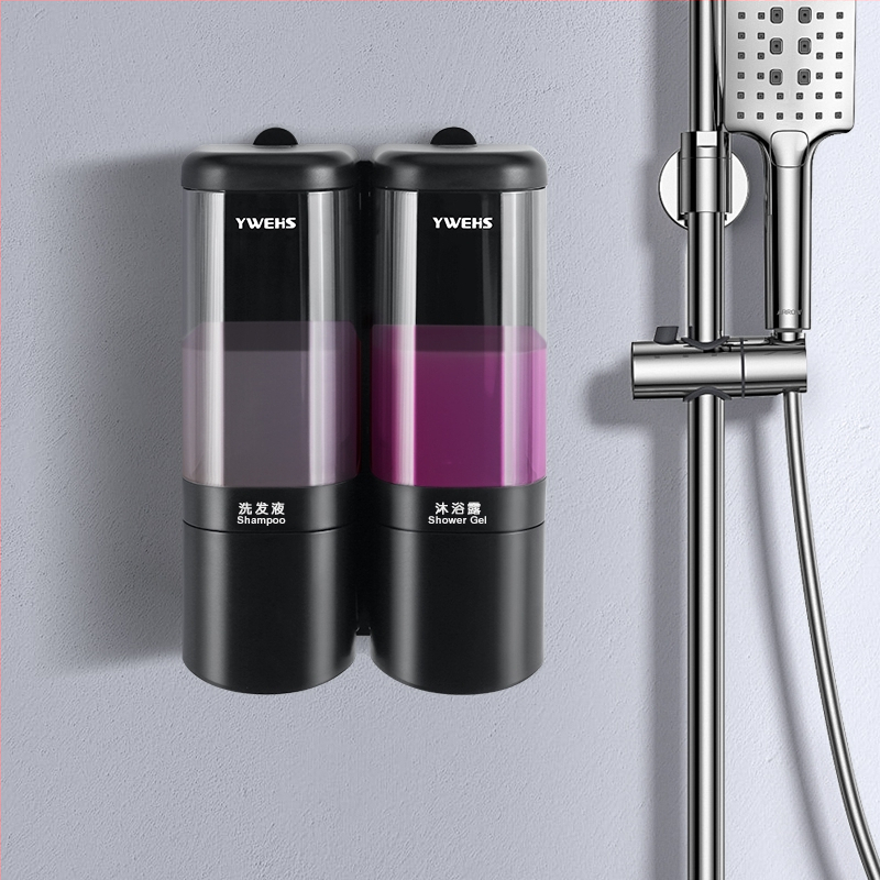 Stienam piestiprināms dozators šampontam un dušas želei, trauku mazgāšanas šķidrumam un roku dezinfekcijas līdzeklim — CE sertifikāts