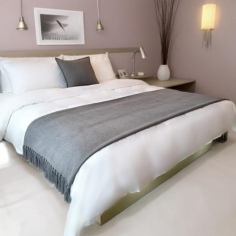 Κουβέρτα άκρου κρεβατιού από φλίς κοράλλ, μονόχρωμο μοτίβο, ύφασμα μαλλί, βάρος 180–190 g/m²