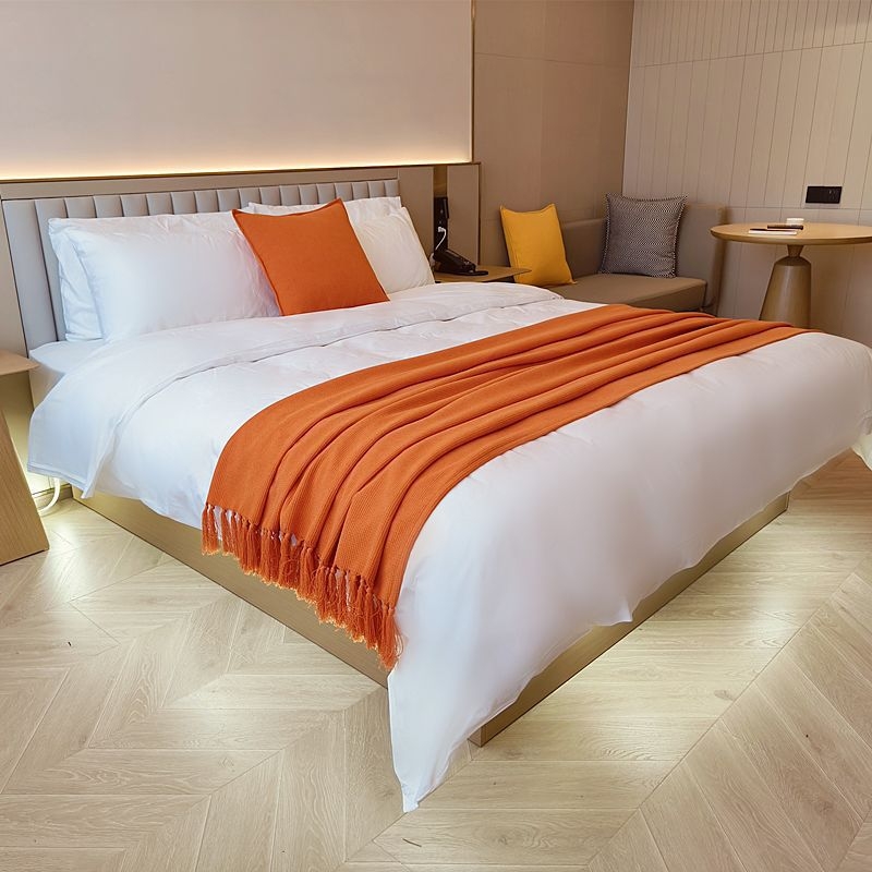 Κουβέρτα άκρου κρεβατιού από φλίς κοράλλ, μονόχρωμο μοτίβο, ύφασμα μαλλί, βάρος 180–190 g/m²