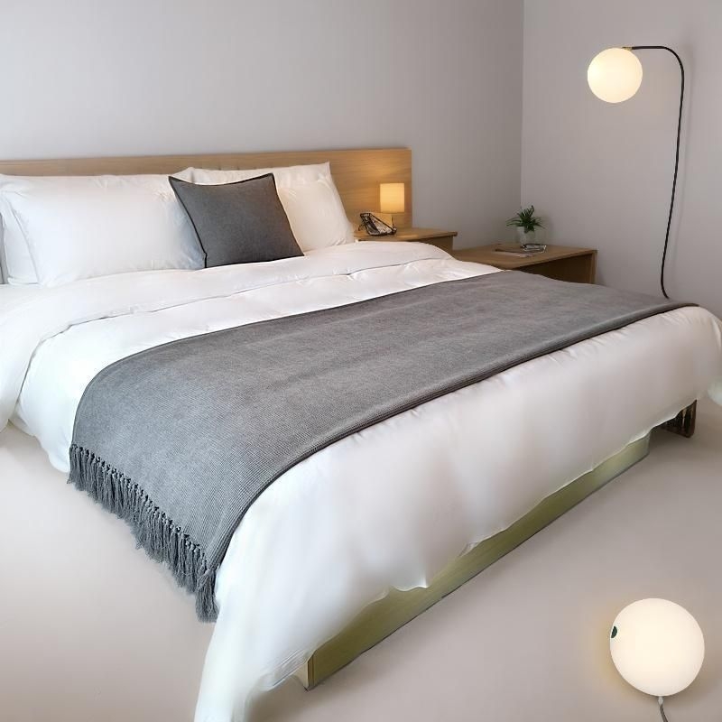 Κουβέρτα άκρου κρεβατιού από φλίς κοράλλ, μονόχρωμο μοτίβο, ύφασμα μαλλί, βάρος 180–190 g/m²