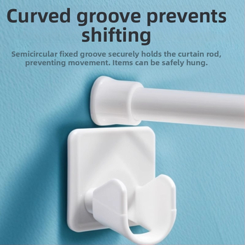 Пластмасов хук за завеси с лепилен стенен държач, телескопична пръчка, модерен стил