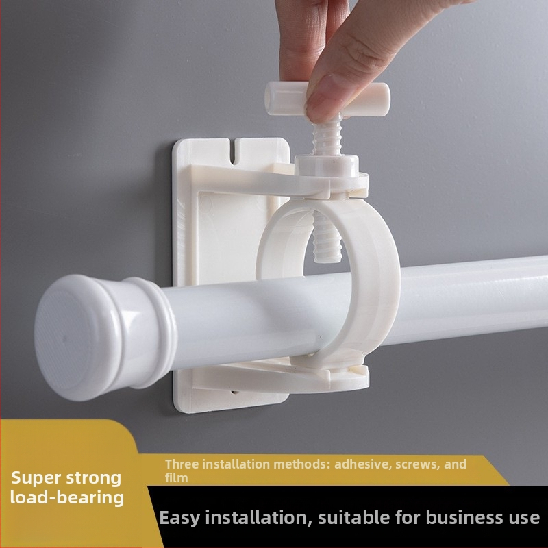 Teleskoopiline kardinapuuri hoidja kleepmontaažiga, puurimiseta, ABS materjal, moodne minimalistlik stiil, patenteeritud