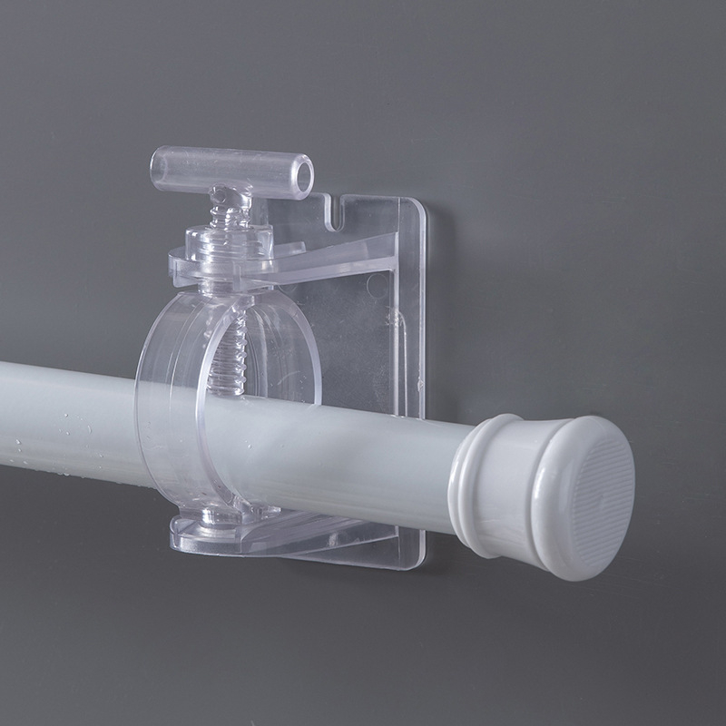 Teleskoopiline kardinapuuri hoidja kleepmontaažiga, puurimiseta, ABS materjal, moodne minimalistlik stiil, patenteeritud