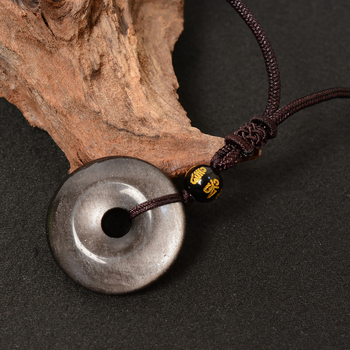 Ogrlica - Geometrijski obsidijan privjesak, ručno izrađeno, za parove, Novi kineski stil, Personalizirani trend