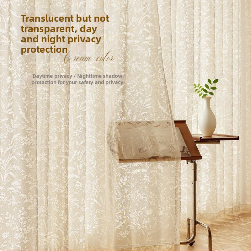 Prantsuse stiilis jacquardkardin polüestrist, läbipaistev, kerge luksus, elutoale, magamistuppa ja restorani jaoks