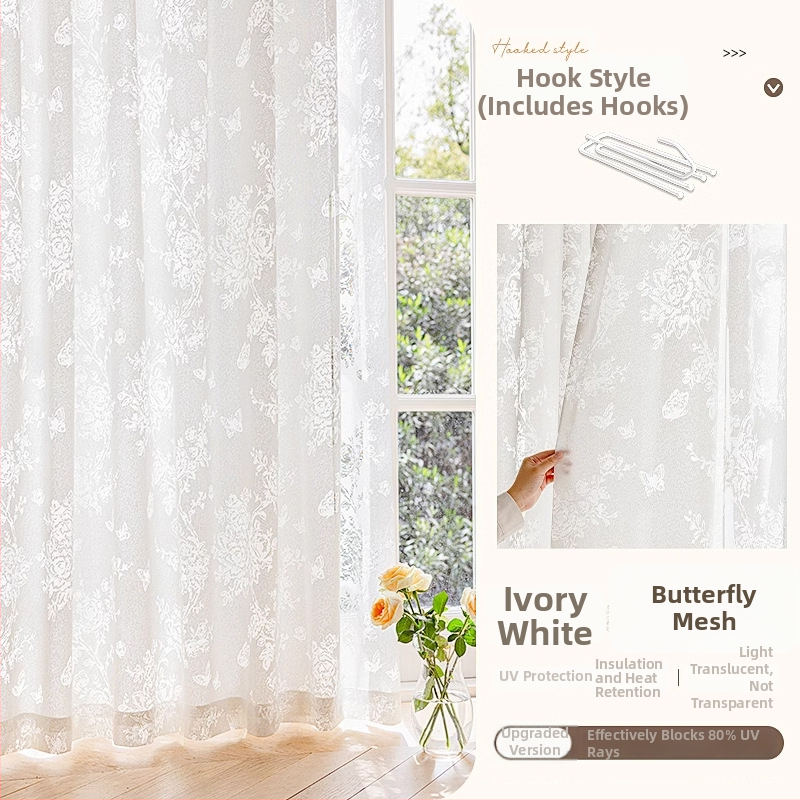 Prantsuse stiilis jacquardkardin polüestrist, läbipaistev, kerge luksus, elutoale, magamistuppa ja restorani jaoks