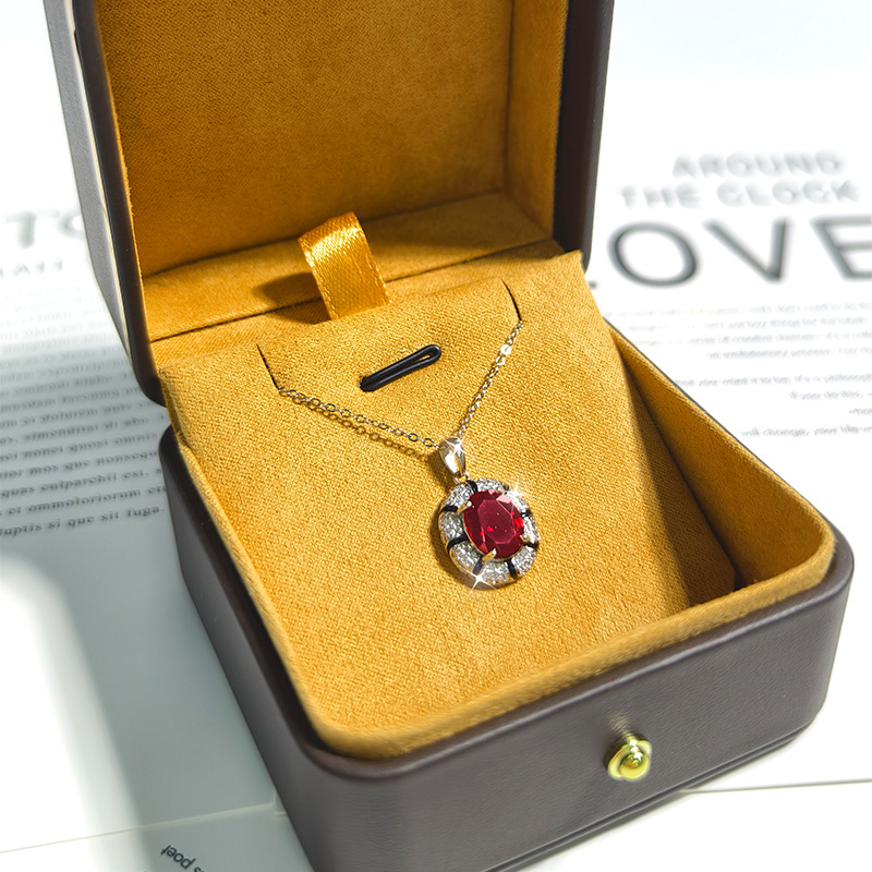 Viseći lančić s topazom od srebra 925, kristalna ugradnja, geometrijski oblik, lanac s križem