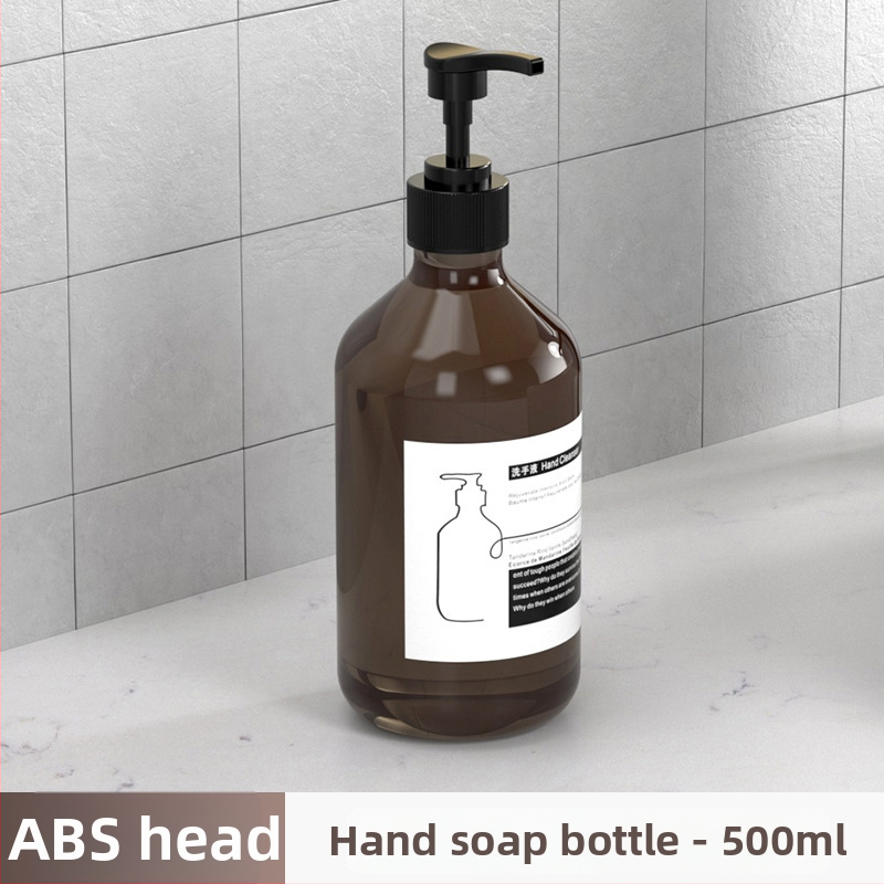 Sienas uzstādāms ziepju dozators ar šampūna pudeli — ABS, roku spiediens, oksidēts pārklājums