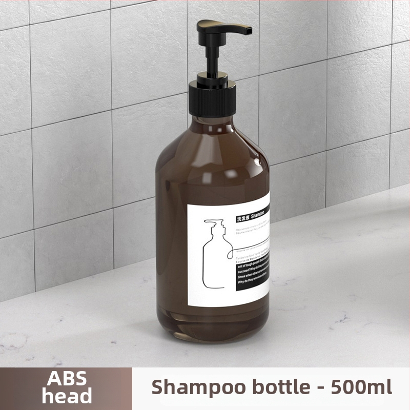 Sienas uzstādāms ziepju dozators ar šampūna pudeli — ABS, roku spiediens, oksidēts pārklājums