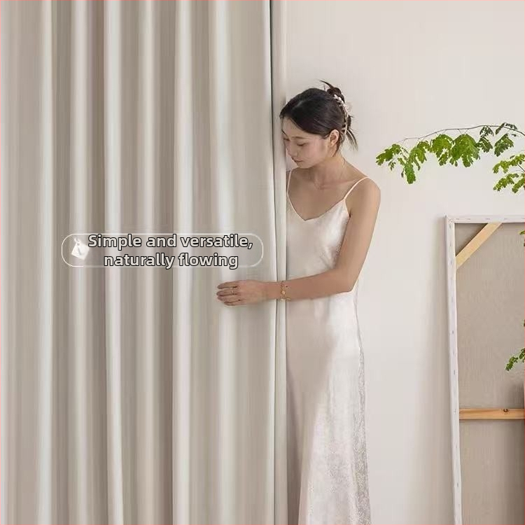 Akeni kardinad Chenille Jacquard kangast, kahepoolselt reljeefne tekstuur kõverate triipudega, Bauhausi stiil, kõrge varjatus 71–90%