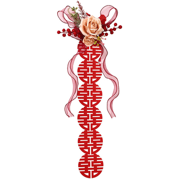 Λουρί Κουρτίνας Γάμου με Σύμβολα Διπλής Ευτυχίας για Υπνοδωμάτιο και Σαλόνι, Ύφασμα, Συσκευασία OPP, Μάρκα The Trip, Διαστάσεις: Δείτε λεπτομέρειες