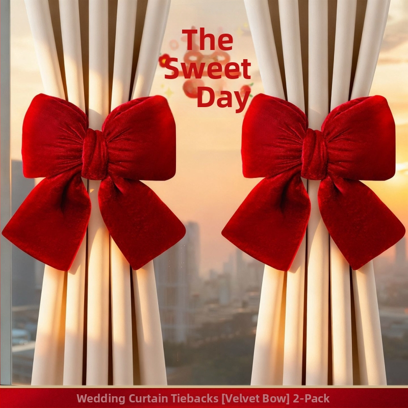 Σετ δέστρες κουρτινών με φιόγκο από φλάνελ για γαμήλια διακόσμηση • Υλικό: φλάνελ • Μάρκα: Ant • Συσκευασία: χαρτονέν κουτί • Σκοπός: γάμος