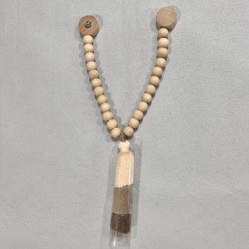 Legături pentru perdea din bumbac și in cu ciucuri - reglabile, șnur împletit, stil boho nordic