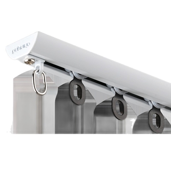 Alumiiniumist kardinapuude süsteem vaikselt liugub — kardina rööbas, konksu rööbas, kaasaegne minimalistlik disain