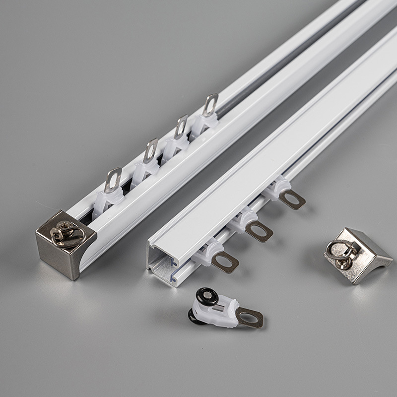 Aknajuhtmete relss sirge marsruut, alumiiniumisulamu, ülemine või külgne paigaldus, üks- või kahetraadiline, vaiksed pall-rõngaga mehhanism