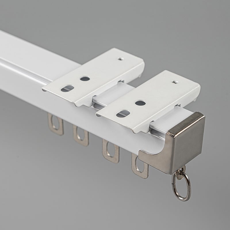 Aknajuhtmete relss sirge marsruut, alumiiniumisulamu, ülemine või külgne paigaldus, üks- või kahetraadiline, vaiksed pall-rõngaga mehhanism