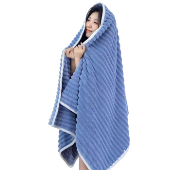 Prosop de baie din fleece coral, țesătură simplă, fir 150D, greutate 170–200 g, personalizare disponibilă