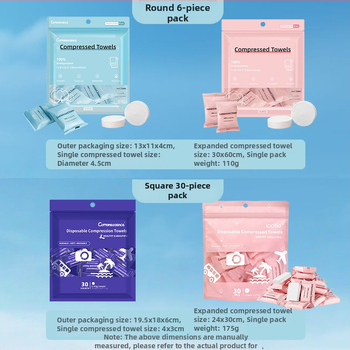 Cottonessence Kompressioonilised ühekordsed näoservietid – taimse kiud, 70–90 g, Pakendis 30/6