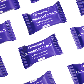 Cottonessence Kompressioonilised ühekordsed näoservietid – taimse kiud, 70–90 g, Pakendis 30/6