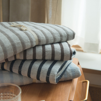 Prosop de baie pentru hotel, bumbac, în dungi, 320 g, absorbție înaltă (5–10 s), țesătură din fire, jacquard/țesătură simplă
