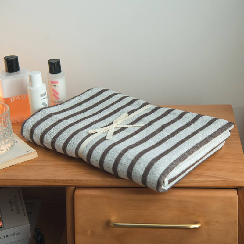 Prosop de baie pentru hotel, bumbac, în dungi, 320 g, absorbție înaltă (5–10 s), țesătură din fire, jacquard/țesătură simplă