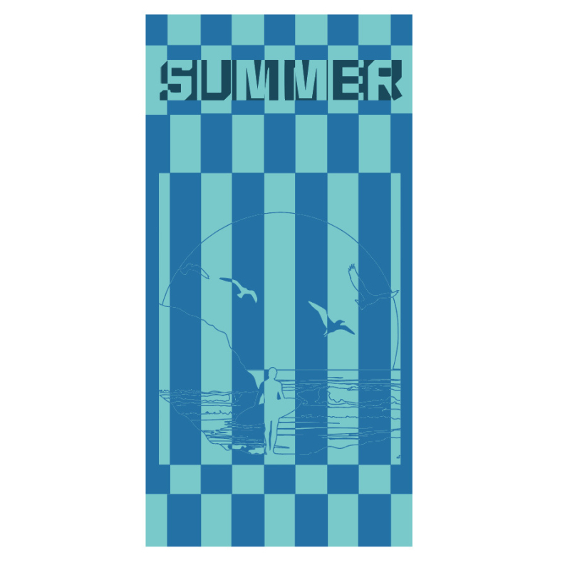 Gahumi Mikrofiber plažni i kupaonski ručnik – 300–400 g, 40 niti, tkan, prilagodba dostupna