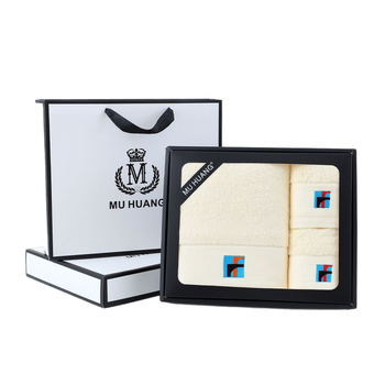 Pamukani debeli upijajući kupaonski ručnik u poklon kutiji, izvezen, mogućnost prilagodbe, ne otpušta vlakna