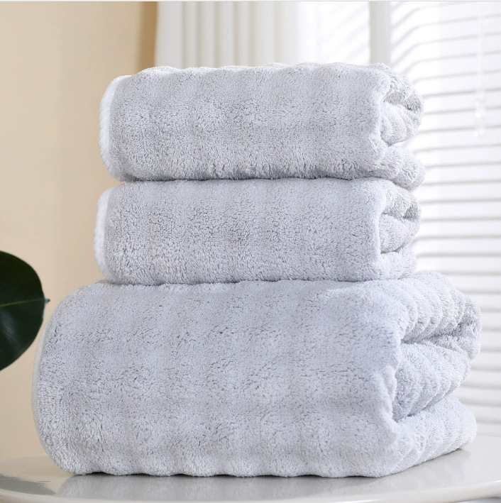 Bubble Velvet ručnik za kupanje i lice, koralni pliš, 32 niti, jednostavna tkanina, 80–100 g