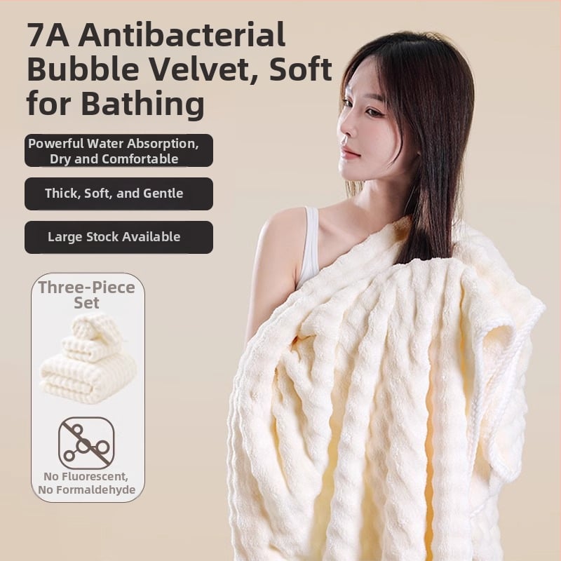 Антибактериална кърпа за баня за дома, коралов флис, 350 г, warp тъкане, възможност за печат на лого