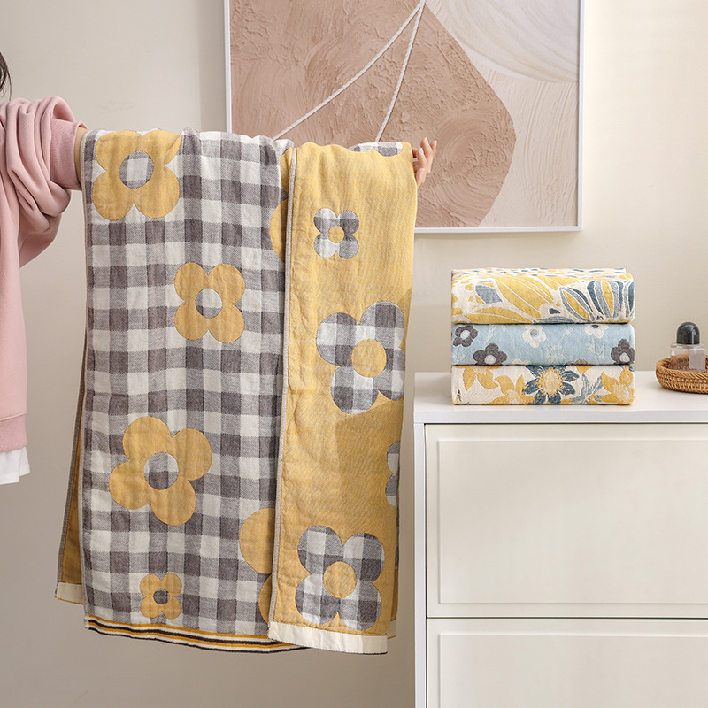 Kupaći ručnik, četiri sloja, 100% pamuk, jacquard, 32S pređa, za sve sezone