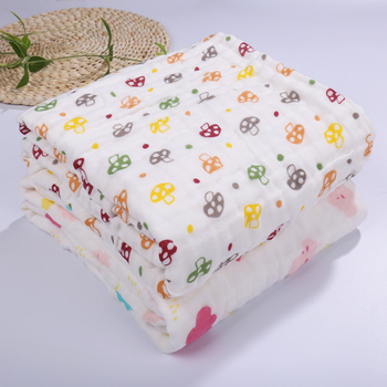 Prosop de baie pentru sugari (1–3 ani), șase straturi de bumbac prin spălare cu bule, jacquard pătrat, 100% bumbac