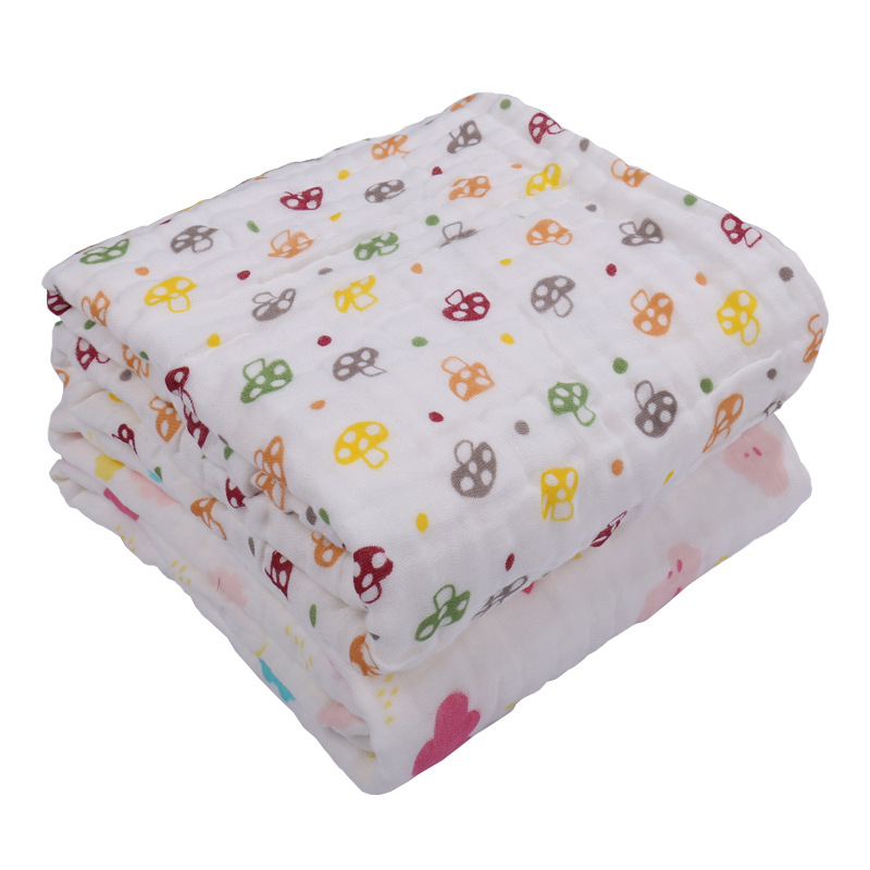 Prosop de baie pentru sugari (1–3 ani), șase straturi de bumbac prin spălare cu bule, jacquard pătrat, 100% bumbac