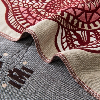 Pamukani jacquard šal-deka, četiri sloja, egzotičan stil, 300–400 g, 32 vlakna, prilagodba dostupna