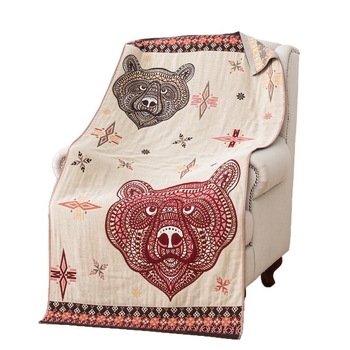 Pamukani jacquard šal-deka, četiri sloja, egzotičan stil, 300–400 g, 32 vlakna, prilagodba dostupna