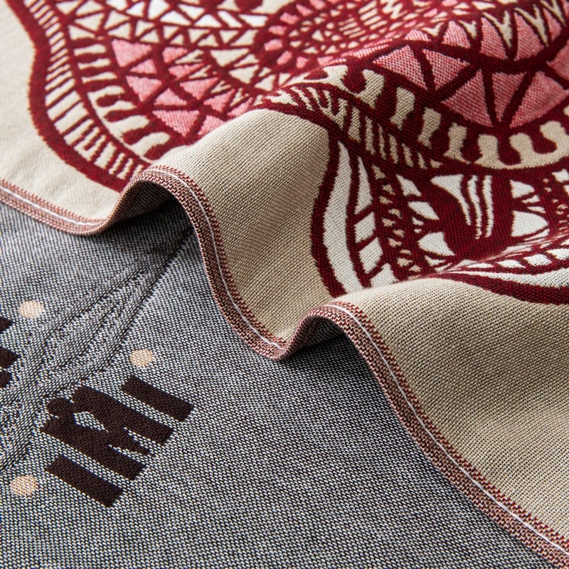 Pamukani jacquard šal-deka, četiri sloja, egzotičan stil, 300–400 g, 32 vlakna, prilagodba dostupna