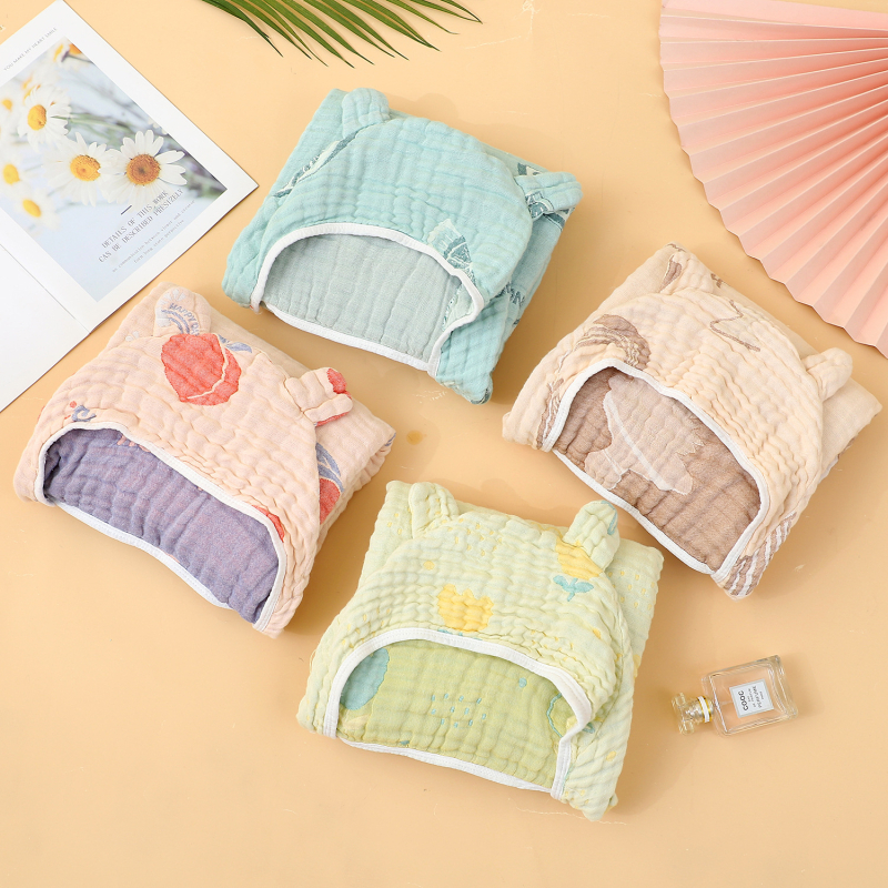 Dječji gauze ručnik za kupanje s kapuljačom – mekan, prozračan, 280 g, karikatura uzorak, za novorođenčad, proljeće 2024