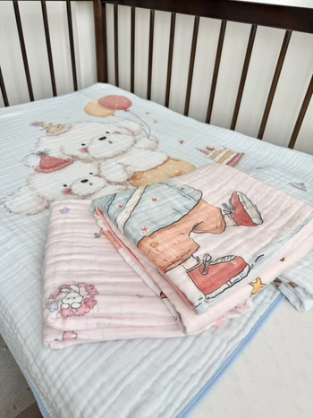 Pătură din bumbac 100% cu 6 straturi de tifon, pentru nou-născuți, moale, prietenoasă cu pielea, absorbantă