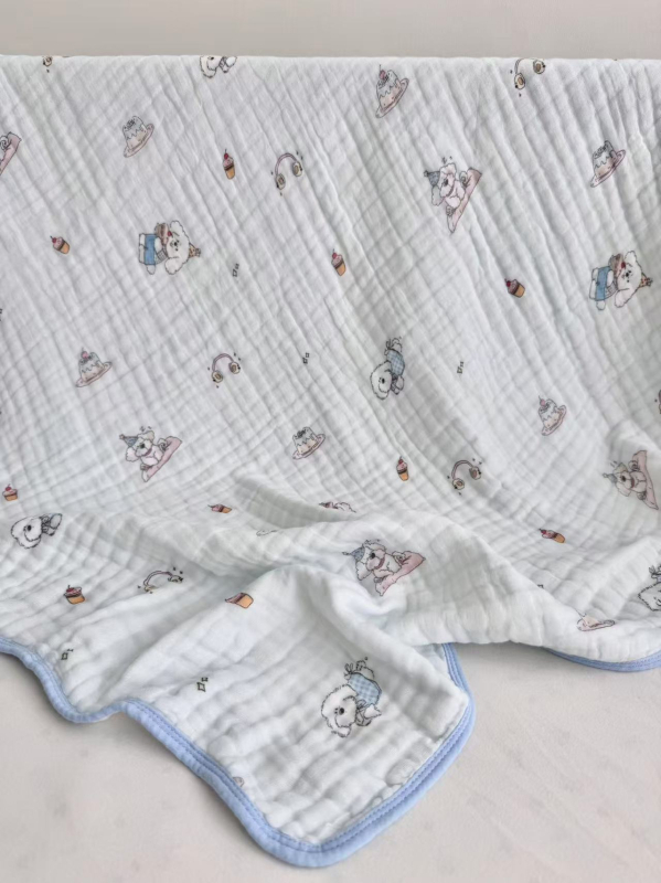 Pătură din bumbac 100% cu 6 straturi de tifon, pentru nou-născuți, moale, prietenoasă cu pielea, absorbantă