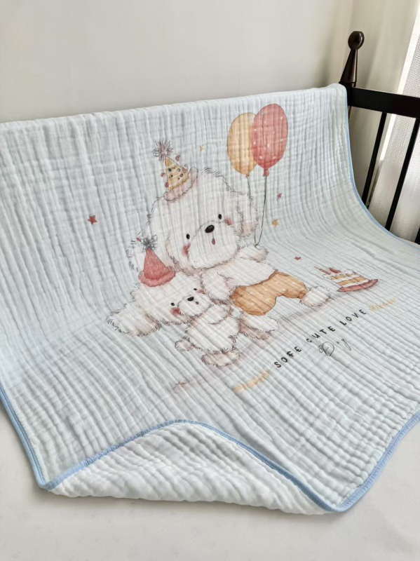 Pătură din bumbac 100% cu 6 straturi de tifon, pentru nou-născuți, moale, prietenoasă cu pielea, absorbantă