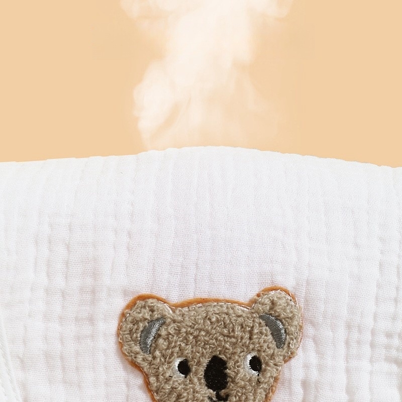 Prosop brodat din bumbac 100% pentru bebeluși, absorbant, cu fir 40