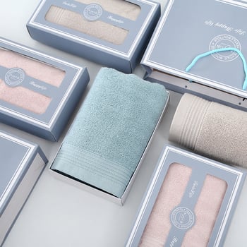 100% pamut törölközők ajándékdoboza - Dobozos csomagolás, 75 g, Ply Yarn, 16 Count, 32 Ply, Testreszabható, Logónyomtatás