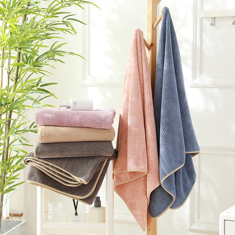 Комплект кърпи за лице и баня — меки корална флис кърпи, абсорбиращи, кожa-дружелюбни, Jacquard тъкан, 82% полиестер, 280 g/m²